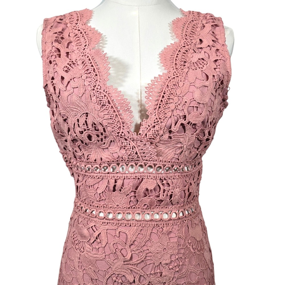 JOA‎ Just One Answer Rose Pink Lace  Mini Dress Womens XS Coquette Romantic - Picture 4 of 10